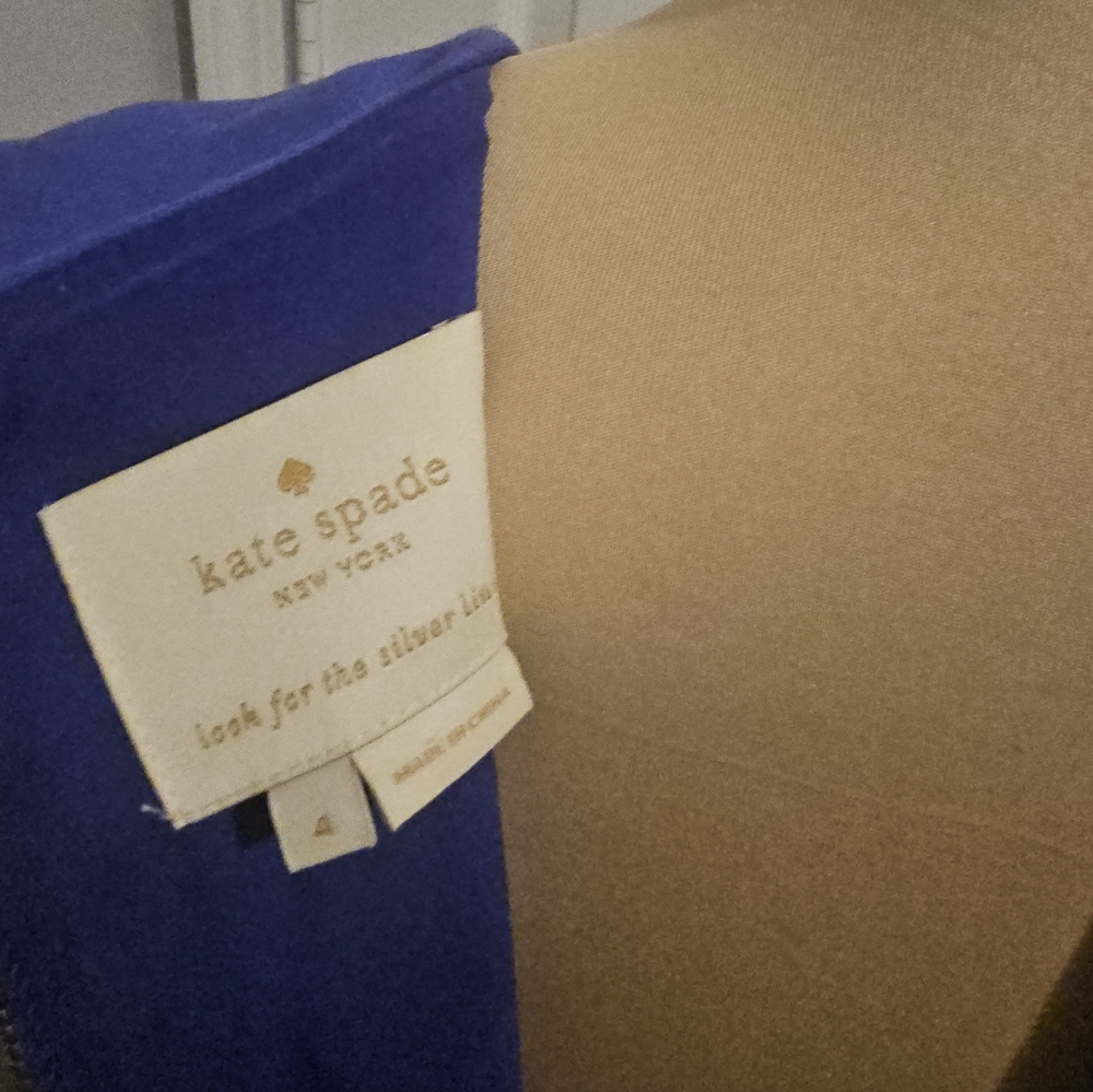 Kate Spade Sleeveless Royal Blue Or Purplelish Midi Dress Sz 4 - Picture 8 of 8